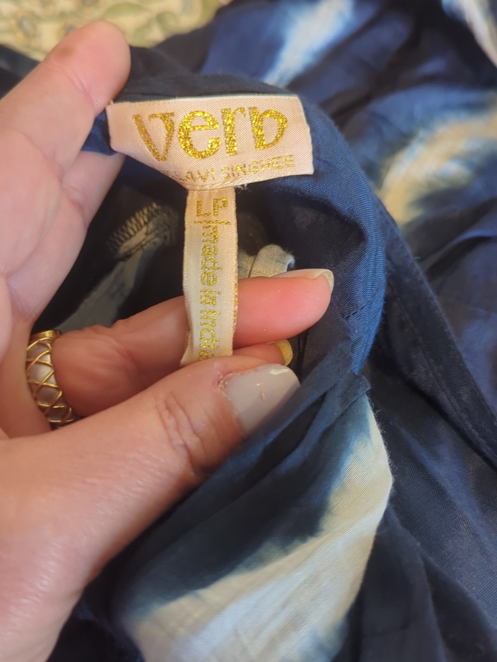 NWOT Anthropologie Verb by Pallavi Singhee Blue Tie Dye Mini Dress Tunic - Picture 10 of 11